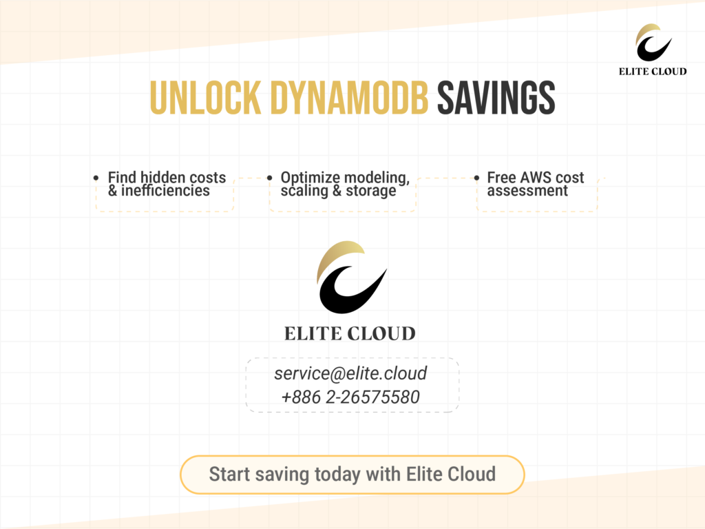 DynamoDB Cost Optimization Best Practices Tips 06 | Elite Cloud Contact Elite Cloud Today for a Free DynamoDB Cost Assessment