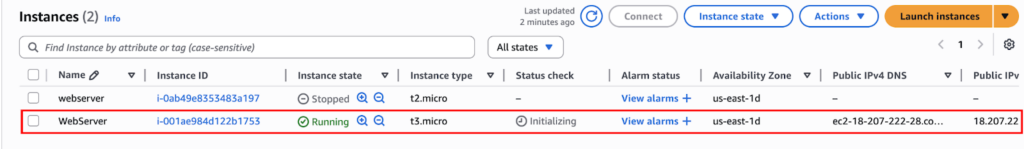 EC2 Instance Dashboard