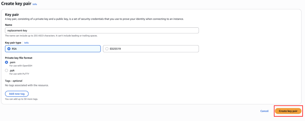 How to Change EC2 Key Pair Practical Guide elite cloud_002 | Elite Cloud Creating a key pair from EC2 console as a replacement key