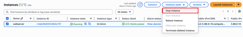 How to Change EC2 Key Pair Practical Guide elite cloud_006 | Elite Cloud Stopping EC2 instance