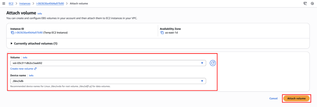 How to Change EC2 Key Pair Practical Guide elite cloud_010 | Elite Cloud Selecting volume and device name