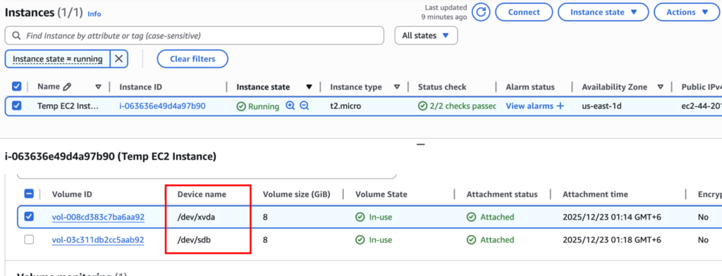 How to Change EC2 Key Pair Practical Guide elite cloud_011 | Elite Cloud Checking the newly added disk