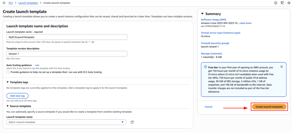 Creating the Launch Template