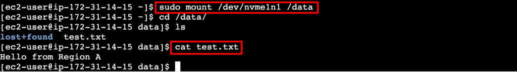 Mounting and verifying the volume