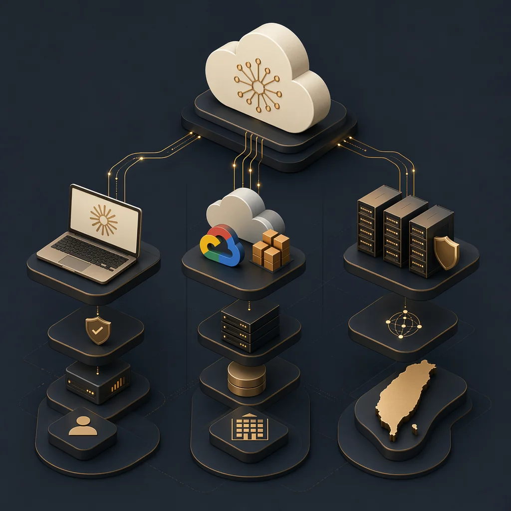 台灣公司採購 Claude API 的三條路徑示意